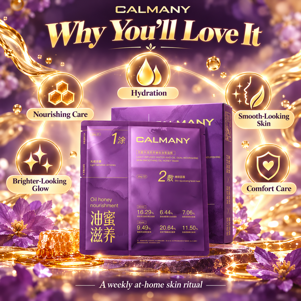 CALMANY Black Ganoderma Collagen Peptide Radiance Emulsion – Hydrating & Firming Face Moisturizer 100ml