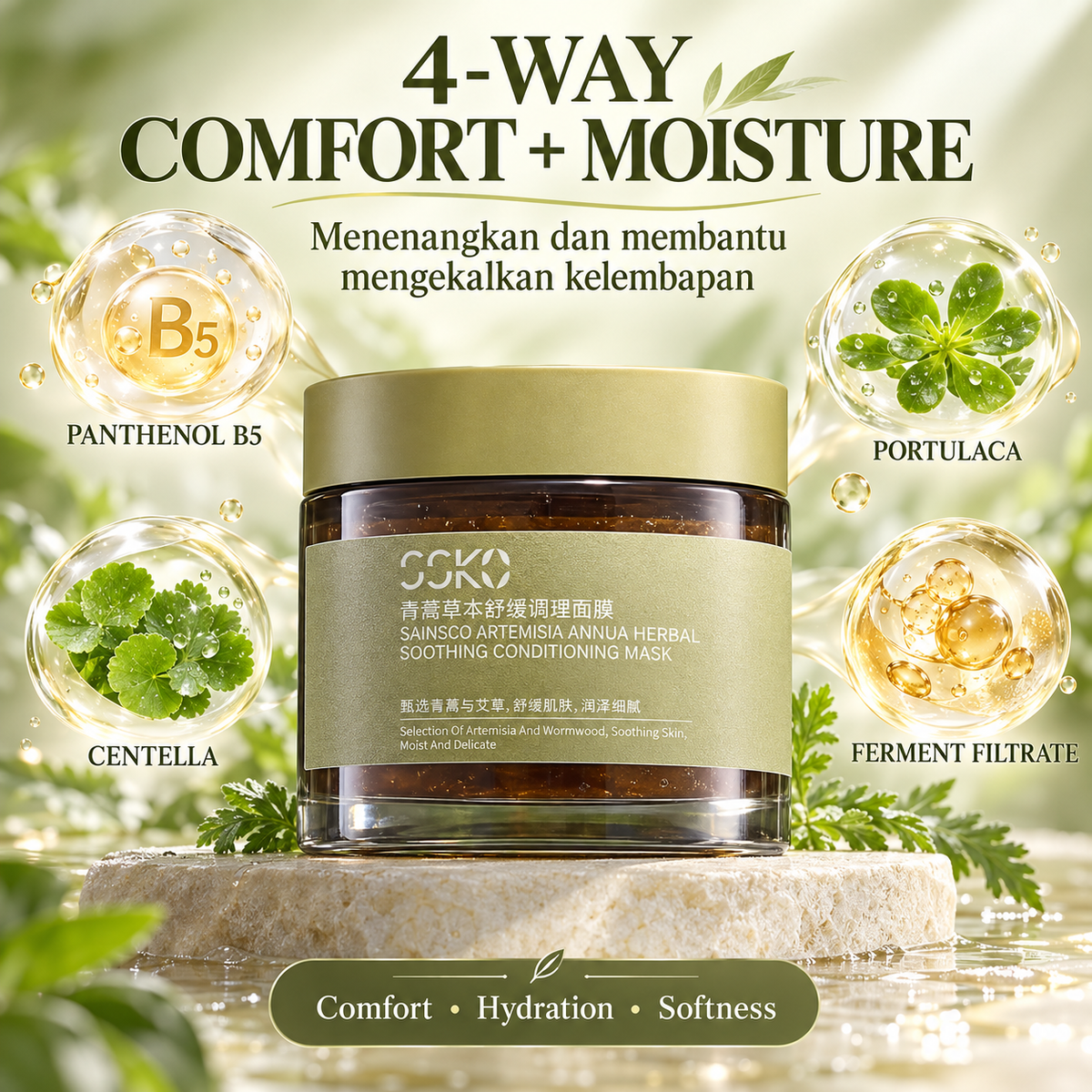 SAINSCO Artemisia Herbal Soothing Mask 100g