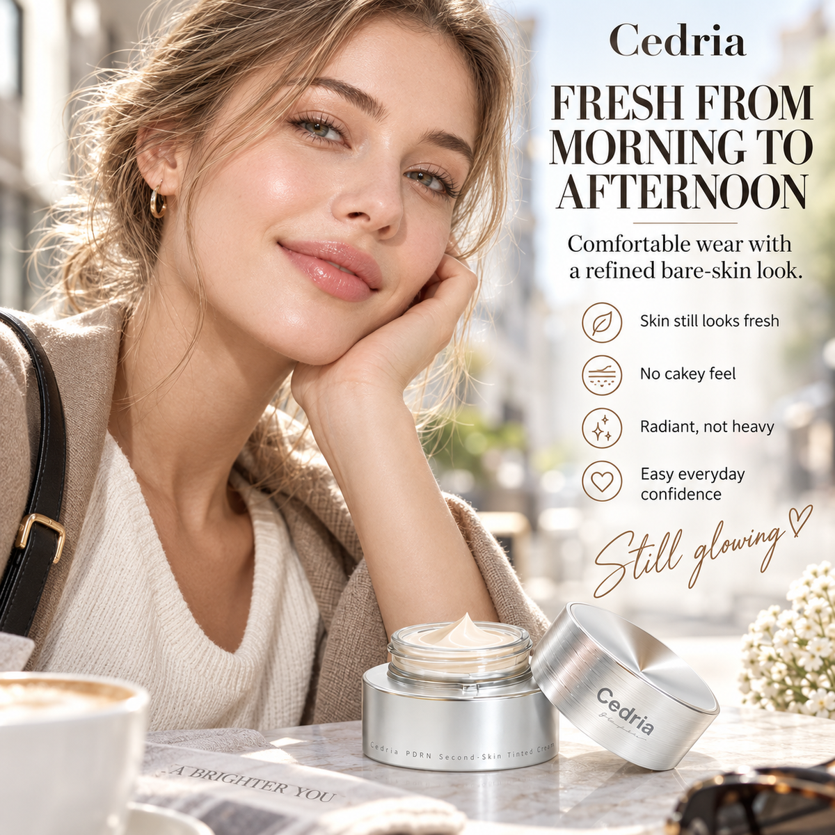 Cedria PDRN Second-Skin Tinted Cream | Soft-Blur Bare Skin Finish