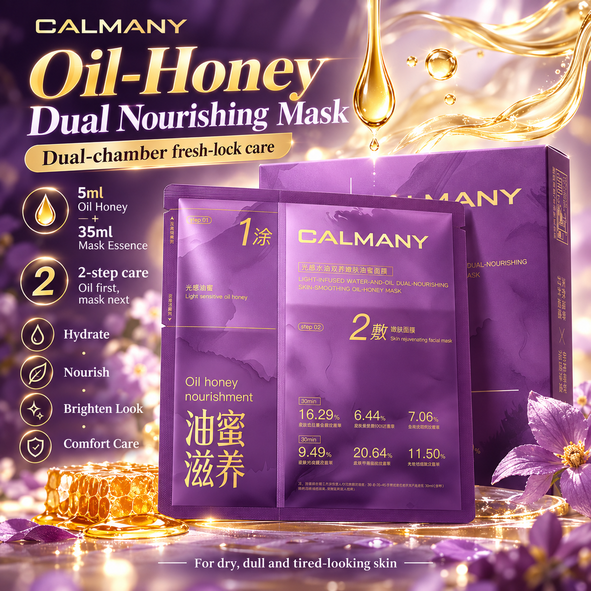 CALMANY Black Ganoderma Collagen Peptide Radiance Emulsion – Hydrating & Firming Face Moisturizer 100ml
