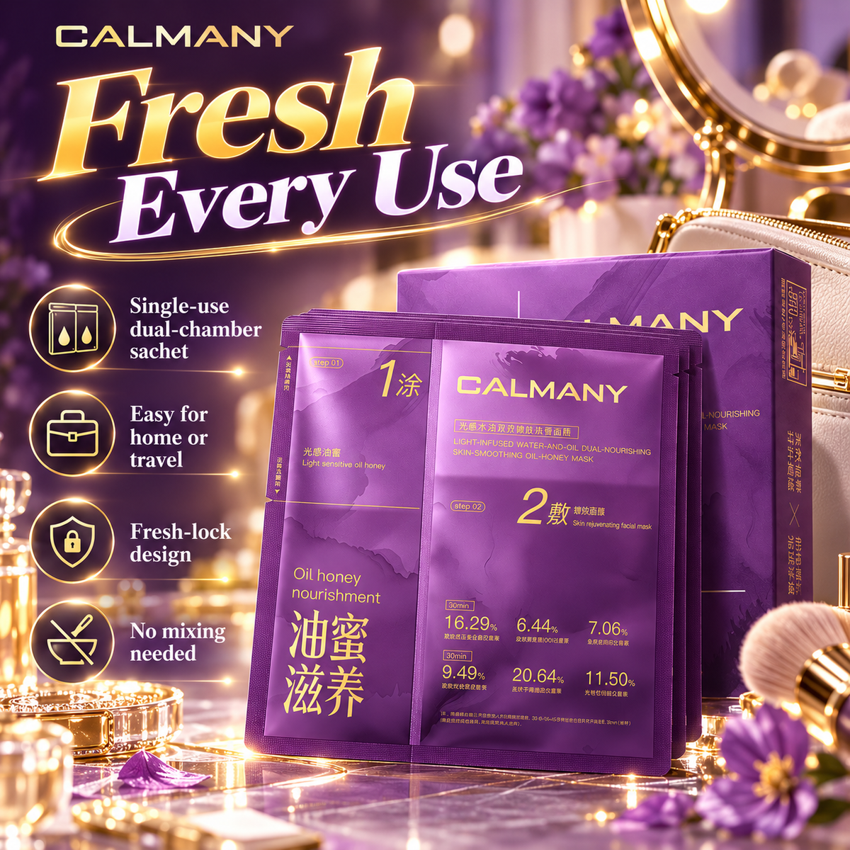 CALMANY Black Ganoderma Collagen Peptide Radiance Emulsion – Hydrating & Firming Face Moisturizer 100ml